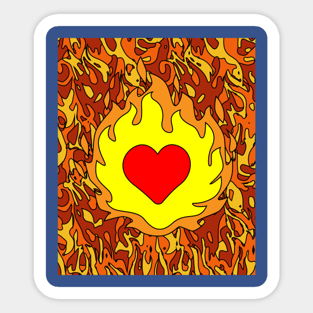 Flames Burning Heart On Fire Sticker by flofin